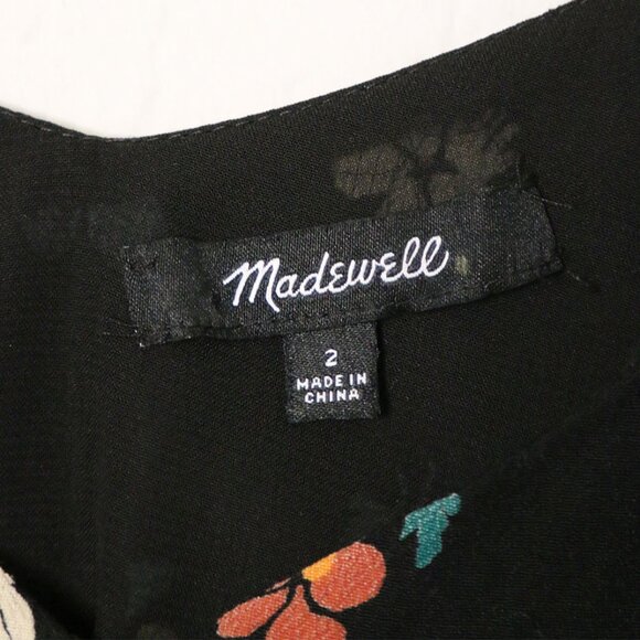 Madewell Button-Down Cami in Pressed Flowers 2 Manet True Black Vintage Inspired - Picture 8 of 15
